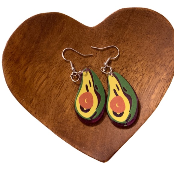 Avocado Earrings Funky‎ Dangle Drop Earrings Novelty Food Jewelry - Picture 1 of 1
